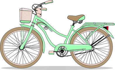 Fototapeta premium Vector illustration of an old bicycle, on a white ground