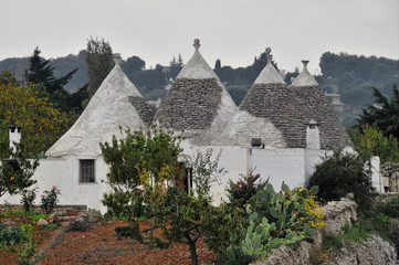 Fototapeta na wymiar Traditional Trullo or Trulli houses near Alberobello