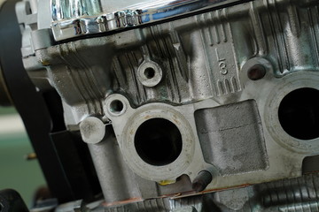 Race car's engine and detail