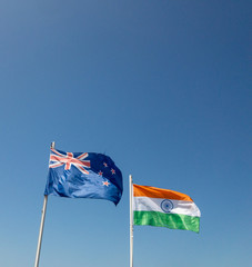 Indian and kiwi flags