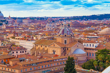 Fototapeta premium cityscape of Rome city, Italy. aerial view