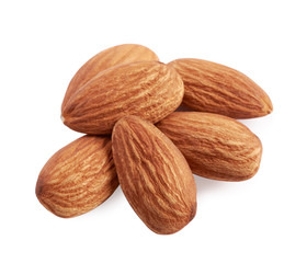 Almond nut isolated on white background