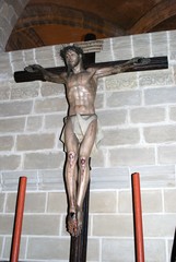 Statue of Christ on the cross inside San Salvador Cathedral, Jerez de la Frontera, Spain.