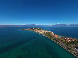 Naklejka na ściany i meble Aerial view, Sirmione, Lake Garda, Italy