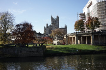 UK Bath Abbey and central area