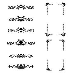 Set of Classic Flourish Ornament Frame Vintage Border Art Decorative