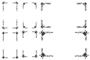 Set of Classic Flourish Ornament Frame Vintage Border Art Decorative