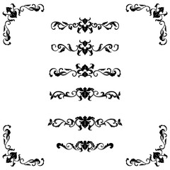 Obraz premium Set of Classic Flourish Ornament Frame Vintage Border Art Decorative