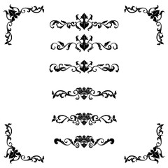 Set of Classic Flourish Ornament Frame Vintage Border Art Decorative
