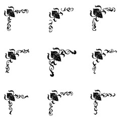 Set of Classic Flourish Ornament Frame Vintage Border Art Decorative