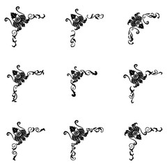 Set of Classic Flourish Ornament Frame Vintage Border Art Decorative