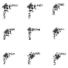 Set of Classic Flourish Ornament Frame Vintage Border Art Decorative