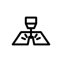 Laser welding cutting icon vector. Thin line sign. Isolated contour symbol illustration