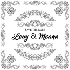 Set of Classic Flourish Ornament Frame Vintage Border Art Decorative