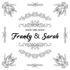 Set of Classic Flourish Ornament Frame Vintage Border Art Decorative