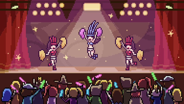 vector pixel art dance concert