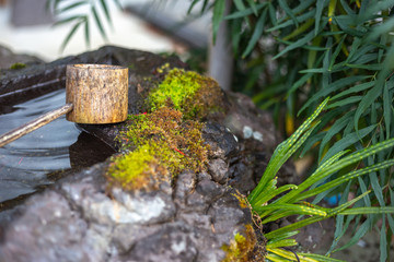 日本のつくばい　和風イメージ