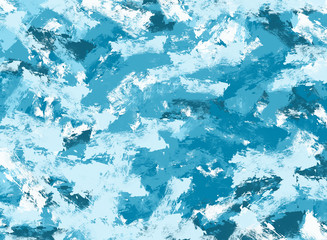 Abstract background in blue tones. The strokes of paint. Creativity, artistic texture, creative chaos.