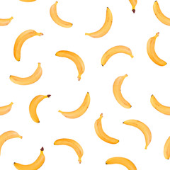 Seamless pattern with yellow bananas. Fruit background. Design for packaging, printing on fabrics, clothing, products. High resolution.