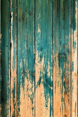 Old wooden door painted green