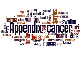Appendix cancer word cloud concept