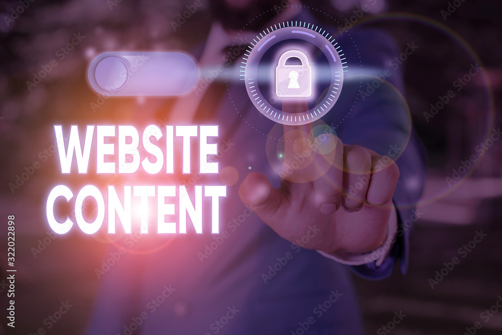Poster writing note showing website content. business concept for single most important and sought after co