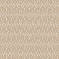 Vector simple seamless curve outline pattern. Striped endless wave texture. Simple repeatable minimalistic background with wavy lines