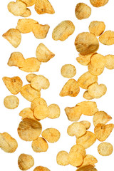 potato chips isolated on white