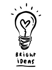 Hand Drawn Light Bulb Idea Vector Illustration - 322024030