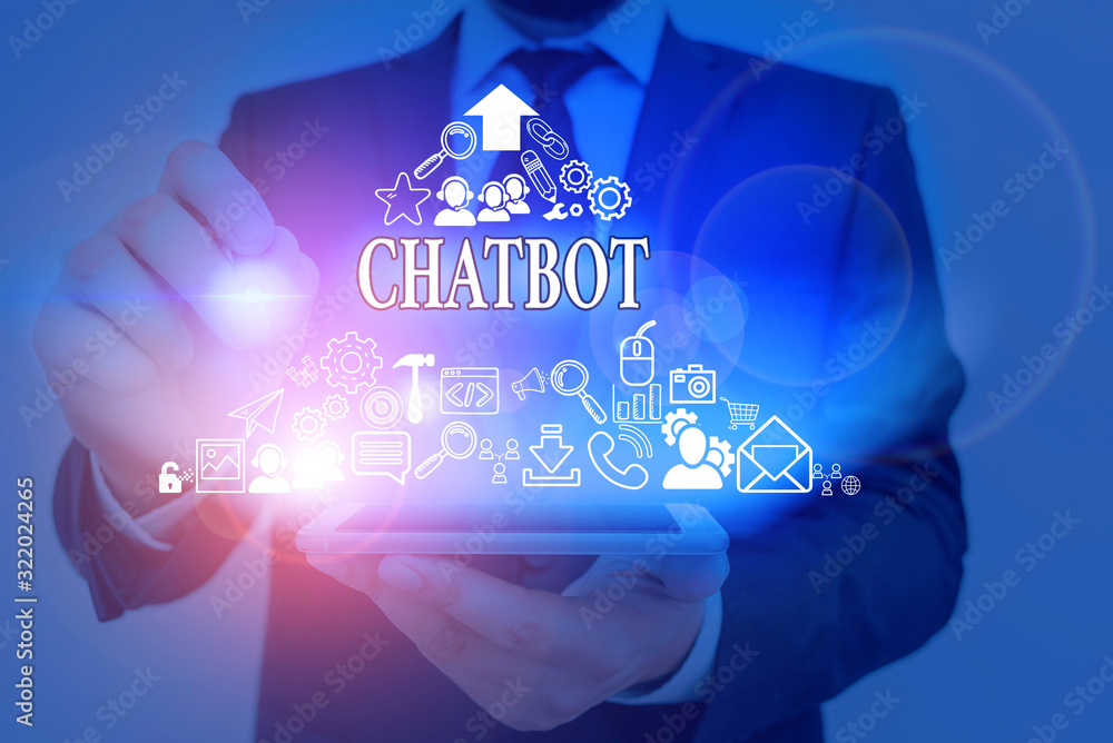 Poster handwriting text chatbot. conceptual photo a kind of computer program that simulates human conversat