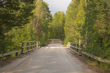 Fototapeta na wymiar lonely small street in Finland