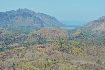 mountain and lake in outside
