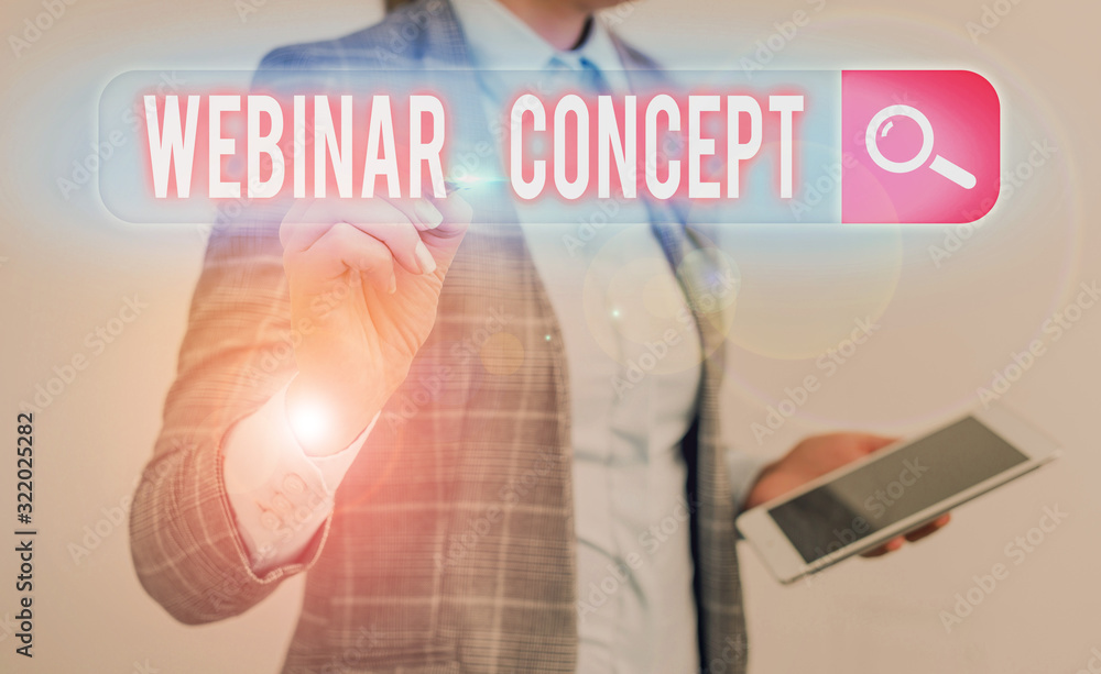 Poster handwriting text writing webinar concept. conceptual photo workshop or seminar that is transmitted o