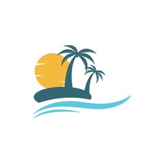 Palm tree summer logo