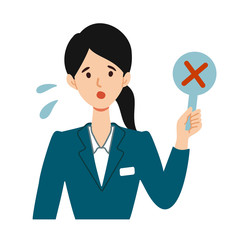 制服コンシェルジュ女性の不正解イラスト