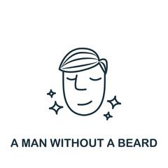 A Man Without A Beard icon from barber shop collection. Simple line element A Man Without A Beard symbol for templates, web design and infographics