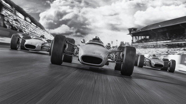 f1 racing 1966 3d render