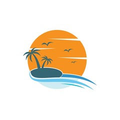 Palm tree summer logo