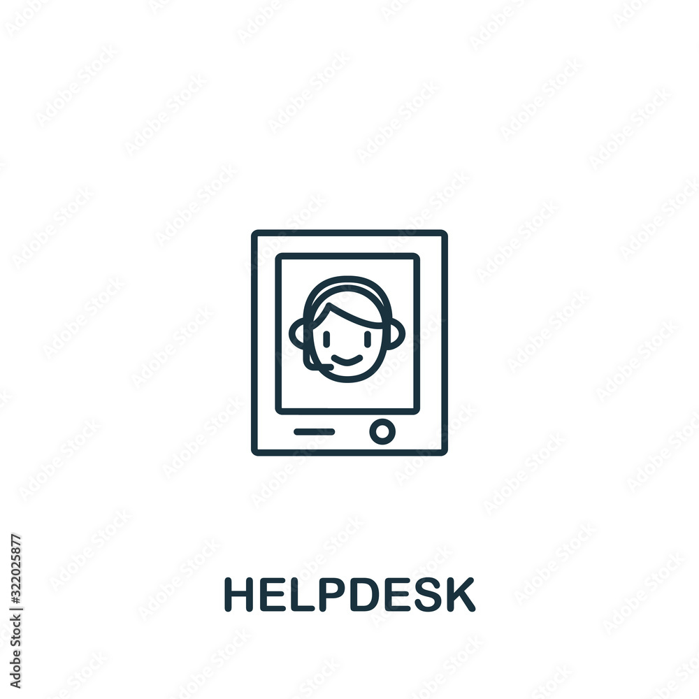 Poster helpdesk icon from customer service collection. simple line element helpdesk symbol for templates, w