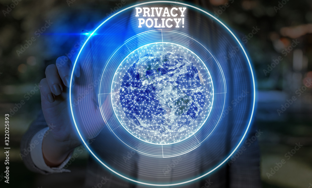 Aufkleber writing note showing privacy policy. business concept for statement or a legal document that disclos