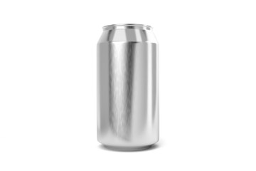 Aluminium soda can isolated on white background
