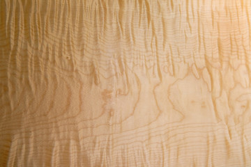 Sycamore maple cabinet door in workshop. High gloss cabinet door. Furniture manufacture