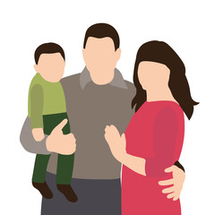 vector, isolated, flat style family portrait