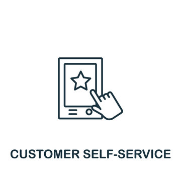 Customer Self-Service icon from customer service collection. Simple line element Customer Self-Service symbol for templates, web design and infographics