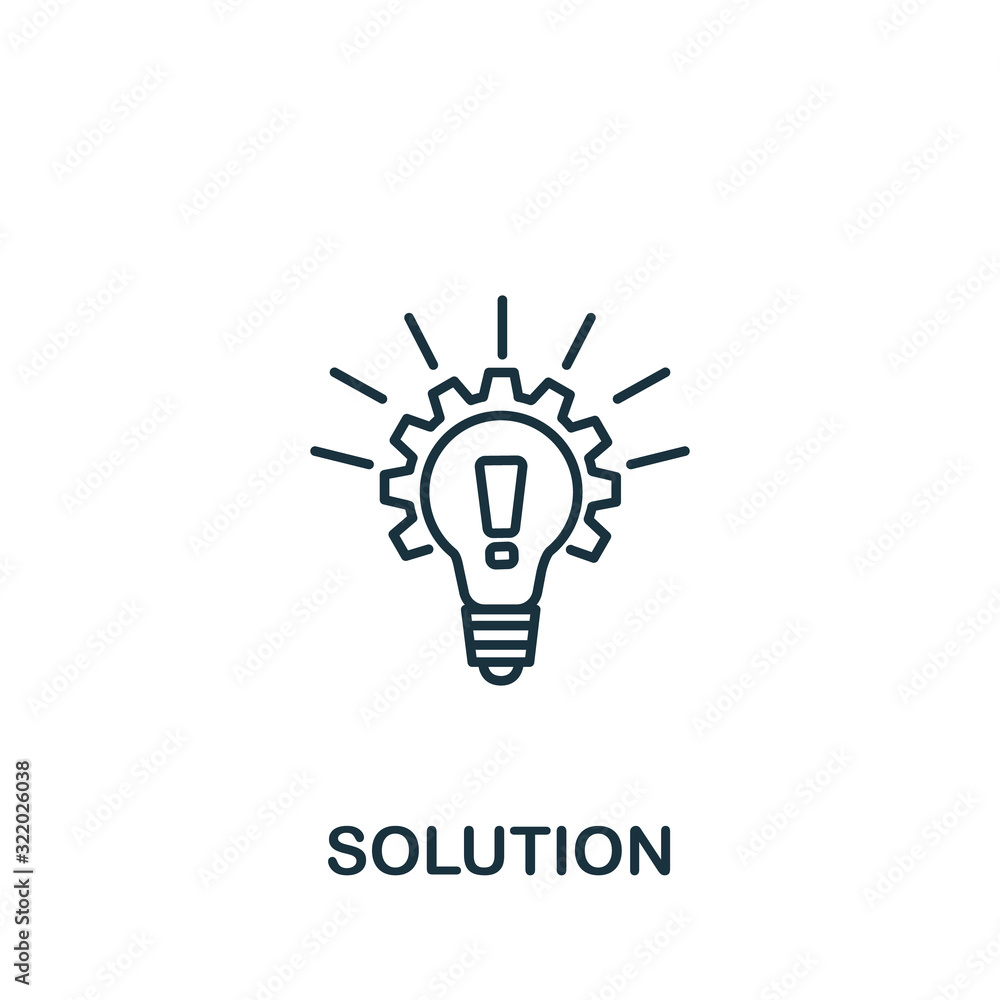 Aufkleber solution icon from customer service collection. simple line element solution symbol for templates, w