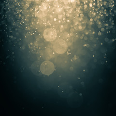 Abstract Blue bokeh defocus glitter blur background.