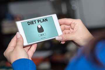 Diet plan concept on a smartphone