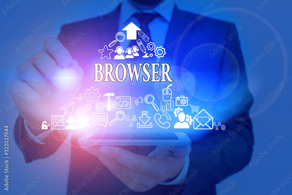 Fototapete handwriting text browser. conceptual photo computer program graphical user interface displaying html