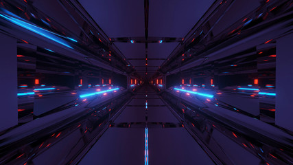 Fototapeta na wymiar 3d illustration background wallpaper with futuristic scifi tunnel hangar corridor graphic artwork