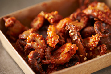 Take out Korean spicy stir fried octopus 